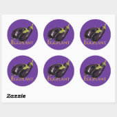 Sticker Rond Aubergine (Feuille)