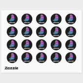 Sticker Rond Auberjeans Funny Eggplant Pun Dark BG (Feuille)