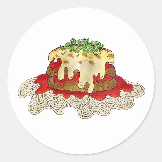 Sticker Rond Aubgergine Parme Parmesan Italien (Devant)