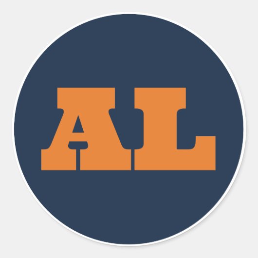 Sticker Rond Auburn (AL) - Bleu x orange x Blanc (Devant)