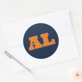 Sticker Rond Auburn (AL) - Bleu x orange x Blanc (Enveloppe)