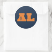 Sticker Rond Auburn (AL) - Bleu x orange x Blanc (Sac)