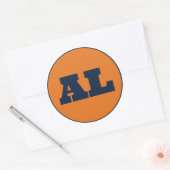 Sticker Rond Auburn (AL) - orange x bleu (Enveloppe)