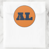 Sticker Rond Auburn (AL) - orange x bleu (Sac)