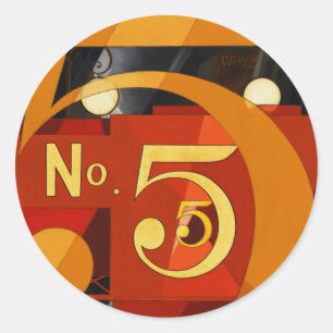 Sticker Rond Aucun 5 - Le schéma 5 en or par Demuth