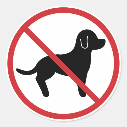 Sticker Rond Aucun animal de compagnie admis (Devant)