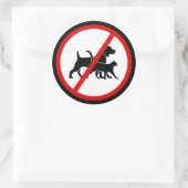 Sticker Rond Aucun animal de compagnie autorisé (Sac)