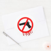Sticker Rond Aucun Armes À Feu Autorisé = Morts Innocents (Enveloppe)