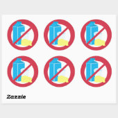 Sticker Rond Aucun avertissement libre d'allergie de laiterie (Feuille)