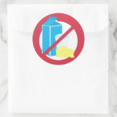 Sticker Rond Aucun avertissement libre d'allergie de laiterie (Sac)