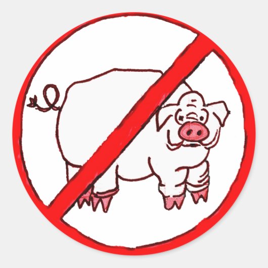 Sticker Rond Aucun cercle de porcs (Devant)