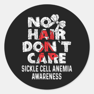 Sticker Rond AUCUN Cheveux - Sickcell Anemia Sensibilisation So