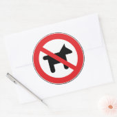 Sticker Rond Aucun chien autorisé (Enveloppe)