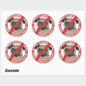 Sticker Rond Aucun chien autorisé (Feuille)
