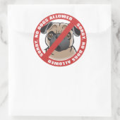 Sticker Rond Aucun chien autorisé (Sac)