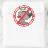 Sticker Rond Aucun chien autorisé (Sac)
