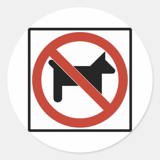 Sticker Rond Aucun chien autorisé / Aucun animal de compagnie S (Devant)
