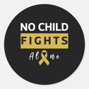 Sticker Rond Aucun enfant ne combat seul Sensibilisation au can