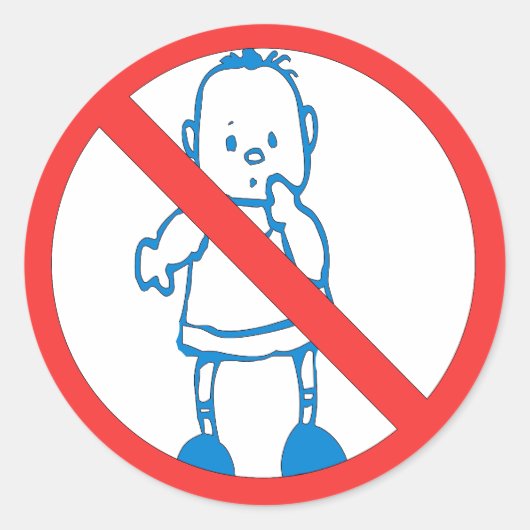 Sticker Rond Aucun Enfant N'Est Autorisé (Devant)
