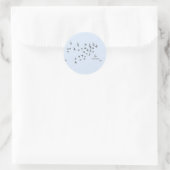 Sticker Rond "Aucun filet ne m'enfonce" + oiseaux (noir sur ble (Sac)