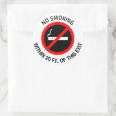 STICKER ROND AUCUN FUMEUR À L'INTÉRIEUR DE L'ÉTIQUETTE DE PORTE (Sac)