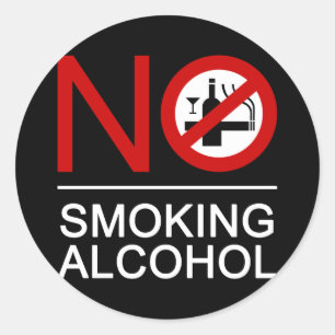 Sticker Rond AUCUN Fumeur ⚠ THÉ ⚠