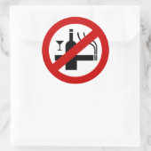 Sticker Rond AUCUN Fumeur ⚠ THÉ ⚠ (Sac)