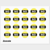 Sticker Rond Aucun gras simple clair noir et blanc (Feuille)