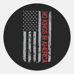 Sticker Rond Aucun Kings En Amérique Drapeau US Vintage