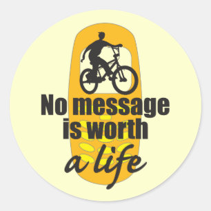 Sticker Rond Aucun message ne vaut une vie