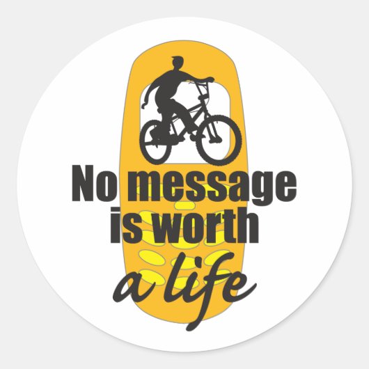 Sticker Rond Aucun message vaut la vie (Devant)