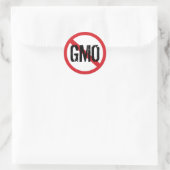 Sticker Rond Aucun OGM Aliments génétiquement modifiés (Sac)