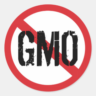 Sticker Rond Aucun OGM Aliments génétiquement modifiés
