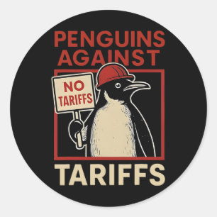 Sticker Rond Aucun Pingouin Résiste Aux Manifestations De Pingo