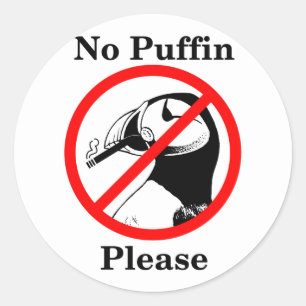 Sticker Rond Aucun Puffin S'Il Vous Plaît