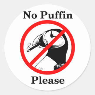 Sticker Rond Aucun Puffin S'Il Vous Plaît