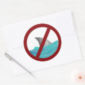 Sticker Rond Aucun requin autorisé (Enveloppe)