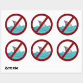 Sticker Rond Aucun requin autorisé (Feuille)