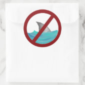 Sticker Rond Aucun requin autorisé (Sac)