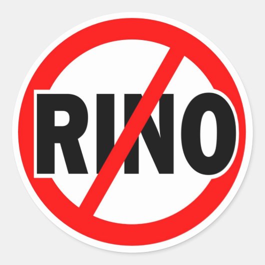STICKER ROND AUCUN RINO - (Devant)