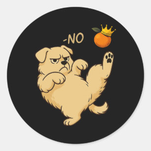 Sticker Rond Aucun roi en Amérique Chien