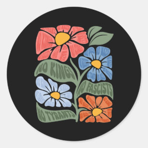 Sticker Rond Aucun Rois D'Amérique Ne Résiste À La Contestation