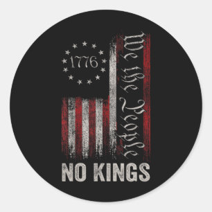 Sticker Rond Aucun Rois En Amérique Depuis 1776 4 juillet Indep