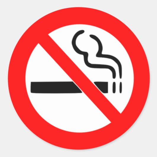 STICKER ROND AUCUN SIGNAL FUMEUR - INTERDIRE LA CIGARETTE (Devant)