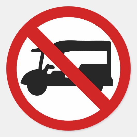 Sticker Rond AUCUN TAXI Tuk-Tuk ⚠ Route de Thaïlande ⚠ (Devant)