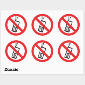 Sticker Rond Aucun téléphone autorisé (Feuille)