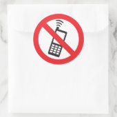 Sticker Rond Aucun téléphone autorisé (Sac)