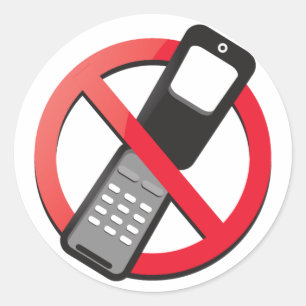 Sticker Rond Aucun téléphone portable autorisé