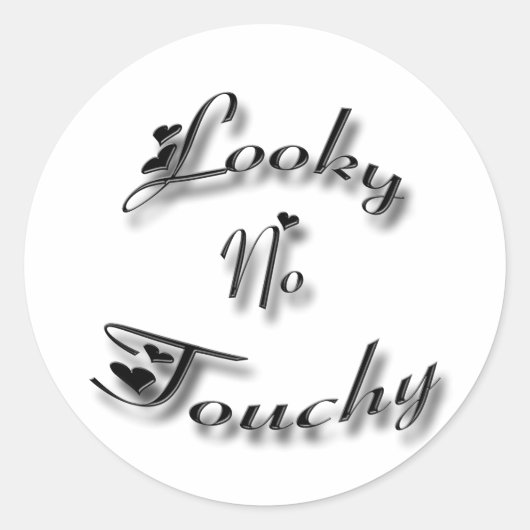 Sticker Rond Aucun Touchy noir (Devant)