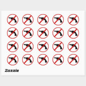 Sticker Rond Aucune arme (Feuille)